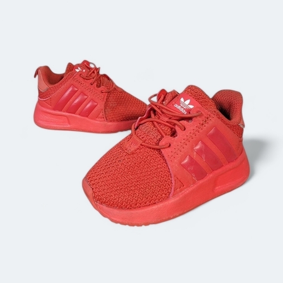 Adidas Solid Red Toddler Sneakers Slip On Size 4K - Picture 1 of 17